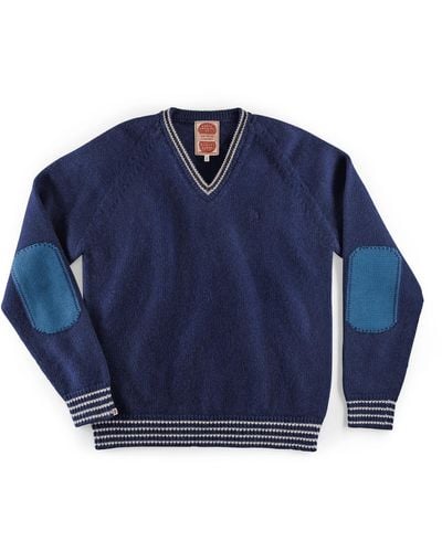 &SONS Trading Co &sons Old School V-neck Sweater Navy - Blue