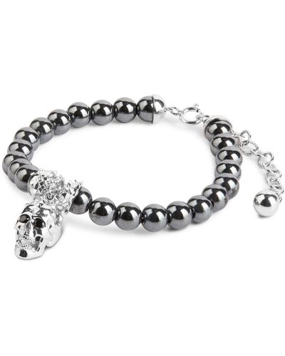 Kasun Skull Pearl Bracelet - Metallic