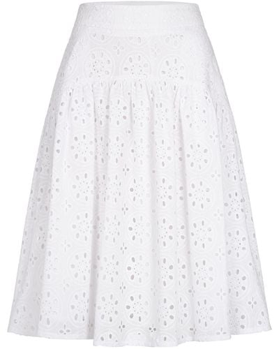Marianna Déri Eyelet Midi Skirt - White