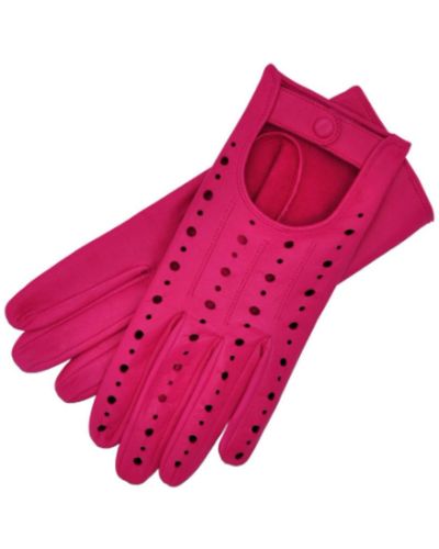 1861 Glove Manufactory Rimini Driving Gloves In Pink Nappa Leather