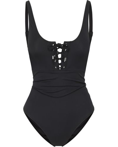 Change of Scenery / Neutrals Taylor Underwire Tank One Piece In Texture - Black
