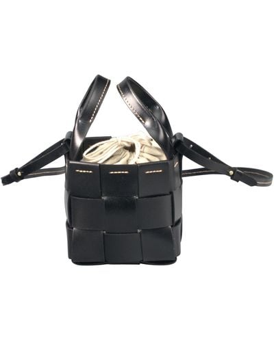 Rimini Woven Leather Crossbody Bag 'cinzia' - Black