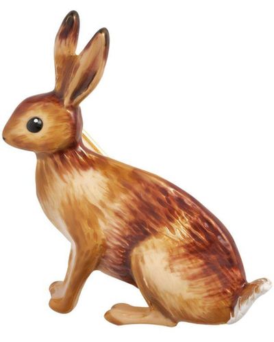 Fable England Fable Rabbit Brooch - Brown
