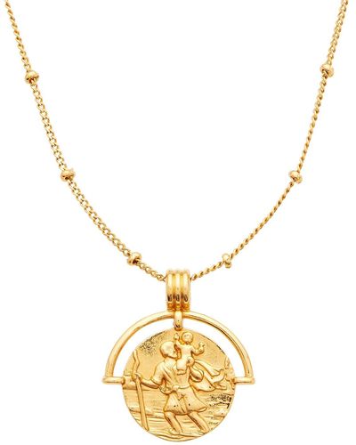 Cartilage Cartel St Christopher Pendant Necklace - Metallic