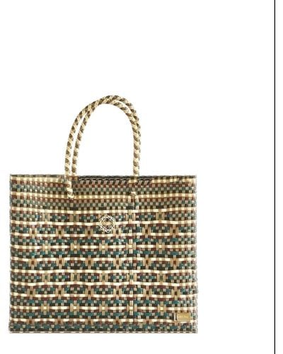 Lolas Bag Small Green Gold Tote Bag - Metallic
