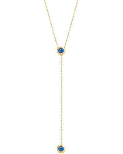 Lily Flo Jewellery Disco Dot Blue Sapphire Lariat Necklace - Metallic