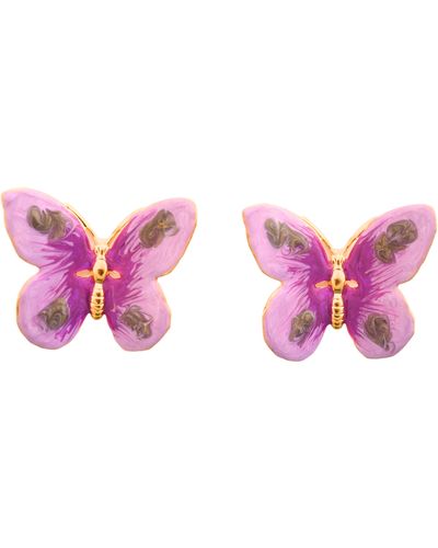 The Pink Reef Oversized Glassine Butterfly In Mauve - Pink