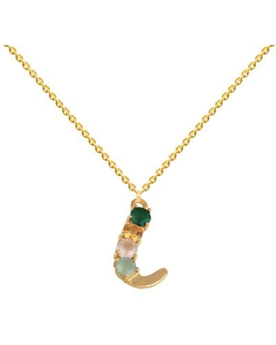 Lavani Jewels Multicolored Initial L Necklace - Metallic