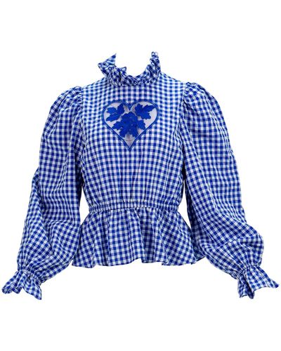 Kristinit Sirsna Top Gingham - Blue
