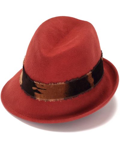 Justine Hats Fashionable Felt Hat - Red