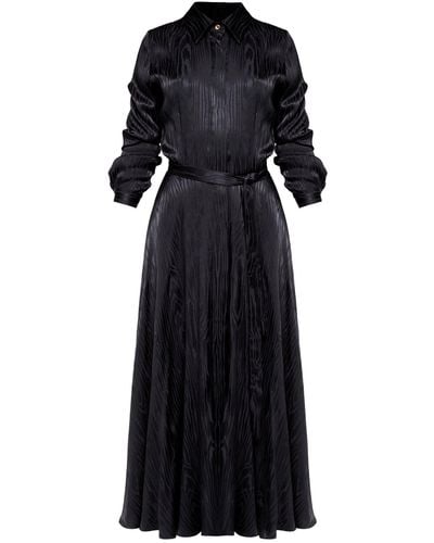 UNDRESS Paola Jacquard Viscose Midi Shirt Dress - Black