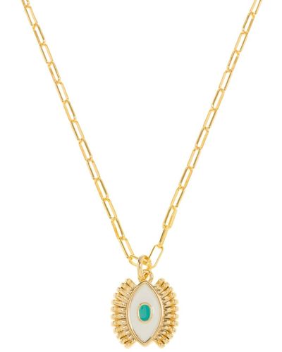 Patroula Jewellery Turquoise Evil Eye Paper Clip Necklace - Metallic