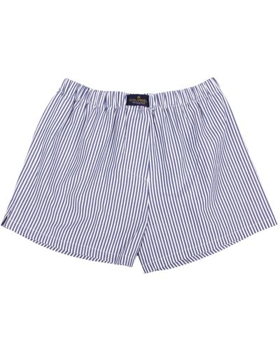 LE COLONEL Navy Stripes Boxer Shorts - Purple