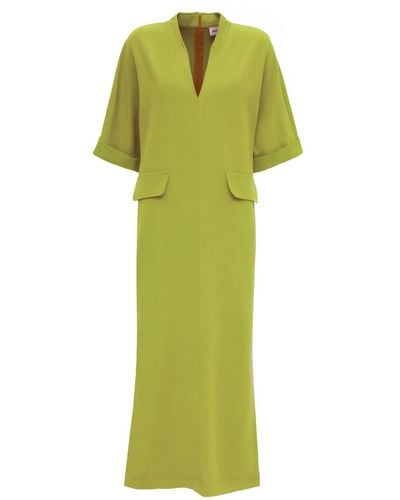 Julia Allert Maxi Dress With Pockets Green Yellow