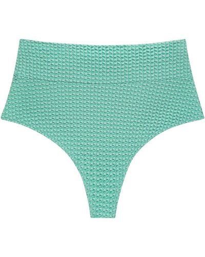Montce Turquoise Crochet Added Coverage High Rise Bikini Bottom - Green