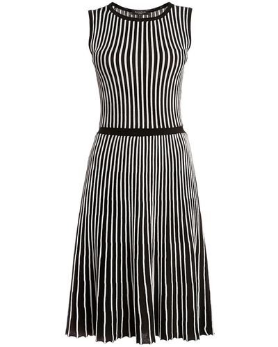 Rumour London Sienna Striped Fit-and-flare Dress - Black