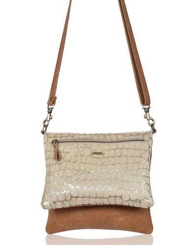 Owen Barry S Cowhide Crossbody Cole Jasper Gold Chippendale - Natural