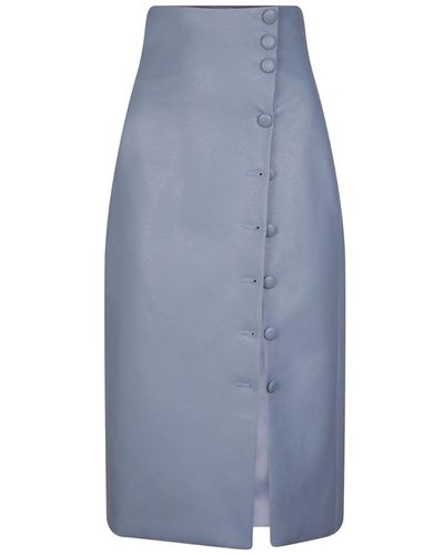 Sunday Archives Monroe Vegan Leather Skirt - Blue