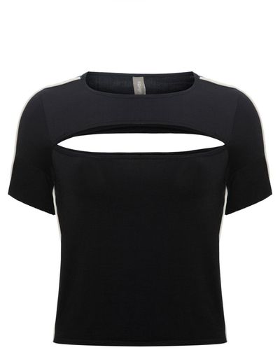 Balletto Athleisure Couture Knitted Shirt Canoe Cutout Nero - Black
