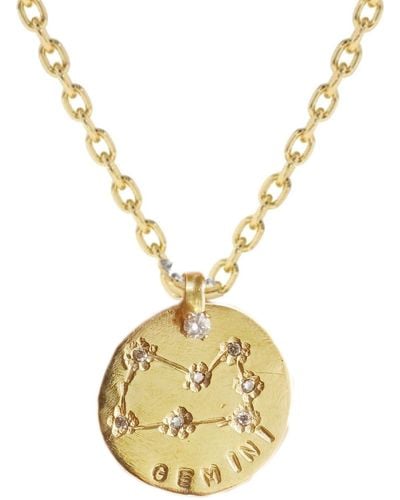 Lily Flo Jewellery Gemini Diamond Medallion - Metallic