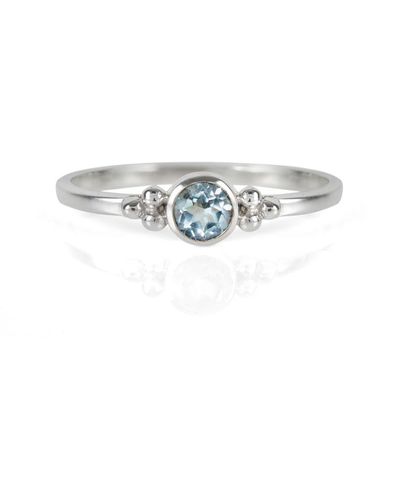 Charlotte's Web Jewellery Holi Jewel Silver Stacking Ring - White