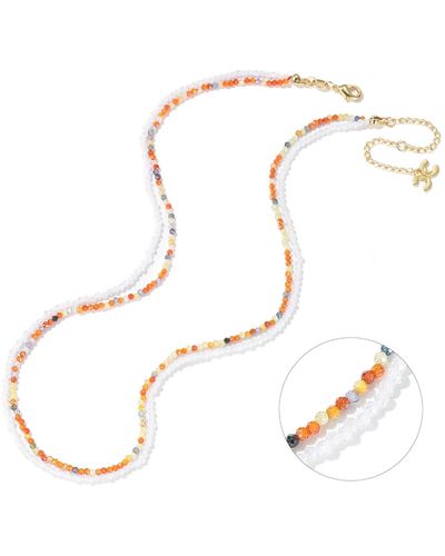 Classicharms Clarice Rainbow Crystal Mini Beaded Double Layered Necklace - White