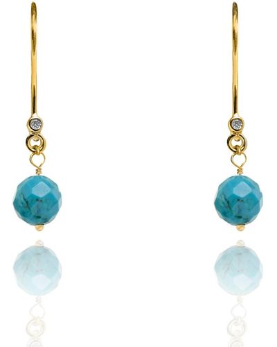 Kaizarin Turquoise Earrings December Birthstone - Blue