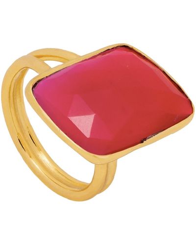 Lavani Jewels Fuchsia Stardust Ring - Red