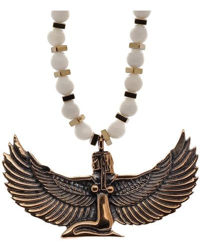 Ebru Jewelry Egyptian Goddess Isis Spiritual Necklace - Brown