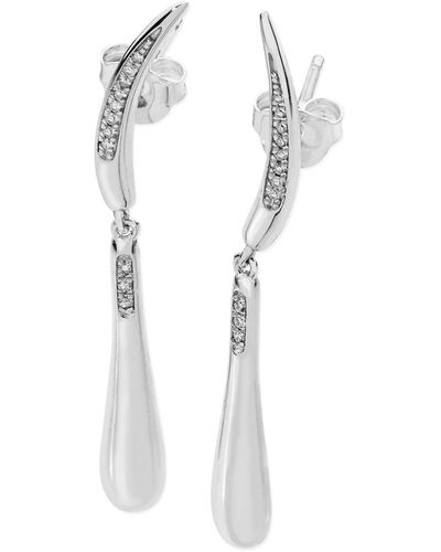 Lucy Quartermaine Diamond Drop Earrings - White