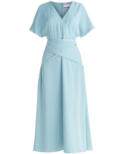 Paisie Bell Sleeve Maxi Dress - Blue