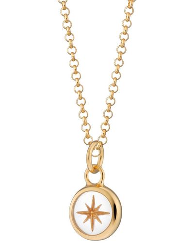 Lily Charmed Gold Plated White Star Resin Capture Necklace - Metallic
