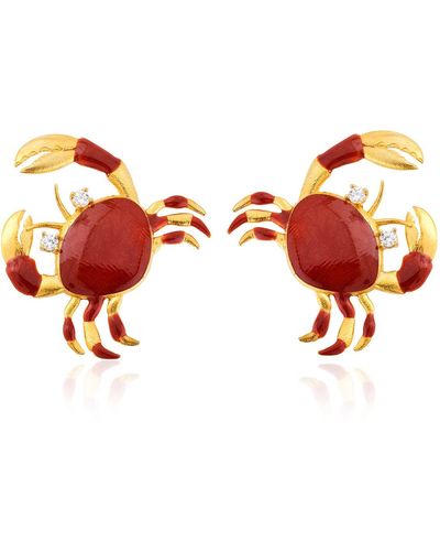 Milou Jewelry Orange Crab Earrings