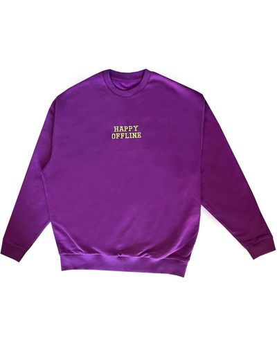 Quillattire Purple 'happy Offline' Sweatshirt