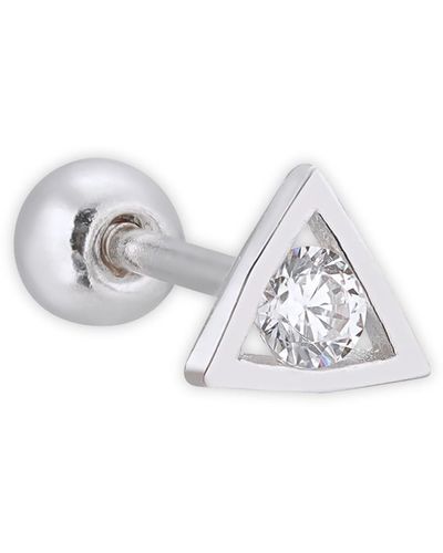 FRIDA & FLORENCE Solitaire Drops Single Stud Earring - White