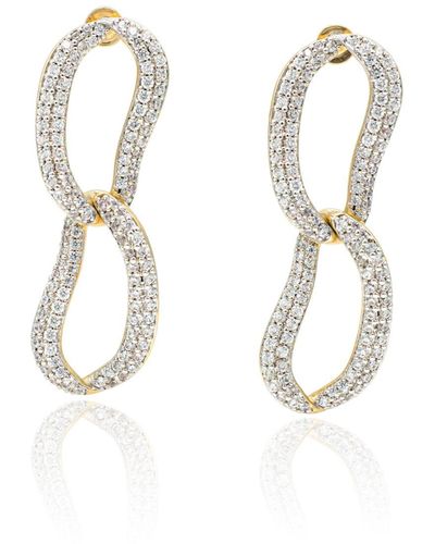 Classicharms Infinity Pavé Diamond Ovate Loop Hoop Earrings - Metallic