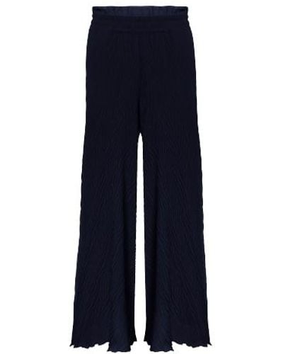 James Lakeland Pleated Cropped Trousers Navy - Blue