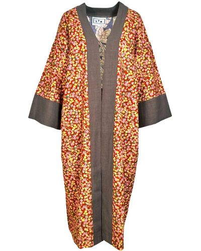 L2R THE LABEL Reversible Kaftan Kimono - Orange