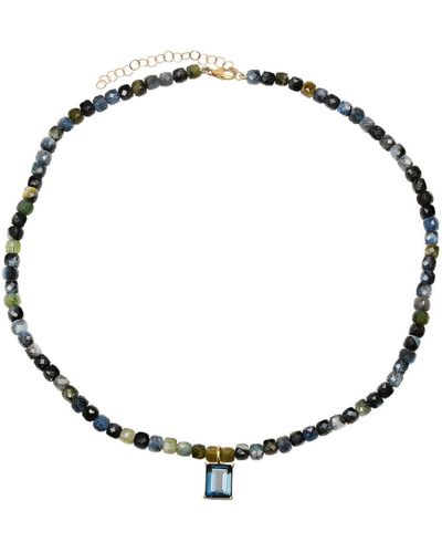 Soul Journey Jewelry Richly Deserved Aqumarine Citrine Necklace - Metallic