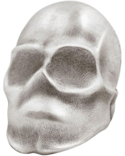 Snake Bones Phantom Skull Ring In Sterling - Grey