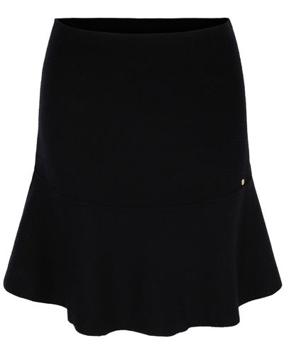 tirillm "anita" Short Merino Wool Flared Skirt - Black