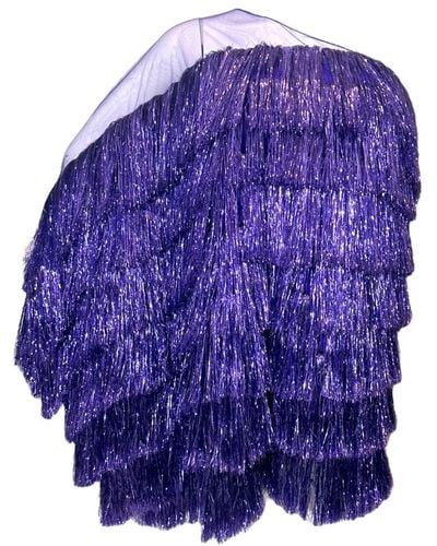 Julia Clancey Luxe Lady Mini Violet Frou Kaftan Dress - Purple
