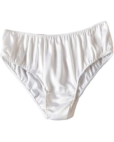 Soft Strokes Silk Pure Mulberry Silk Bikini Pantie - White
