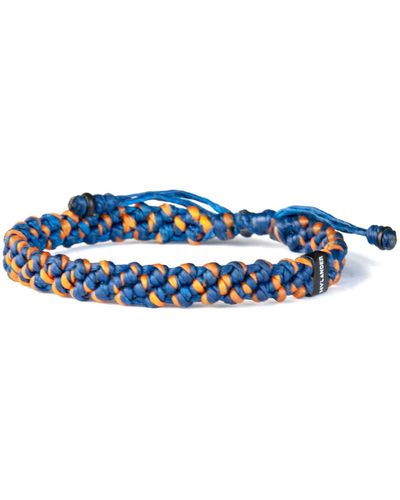Harbour UK Bracelets Orange Blue Rope Bracelet Waxed Cord & Stainless Steel