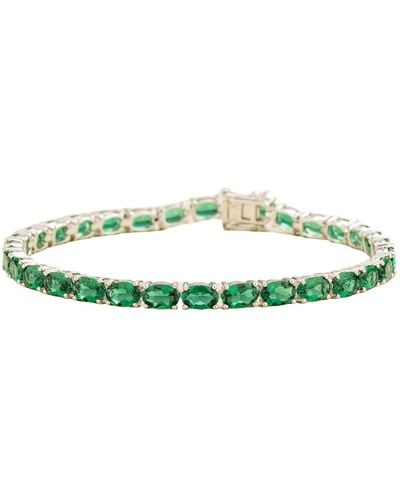 Juvetti Salto White Gold Tennis Bracelet Emerald - Green