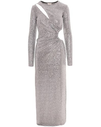ROSERRY Mykonos Sequin Cut Out Maxi Dresss In - Grey