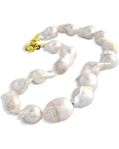 Arvino Chunky Baroque Pearl Necklace - Metallic