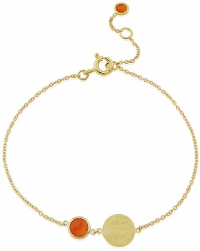 Auree Bali 9ct Gold July Birthstone Bracelet Carnelian - Metallic