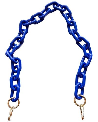 CLOSET REHAB Chain Link Short Acrylic Purse Strap In Cobalt - Blue