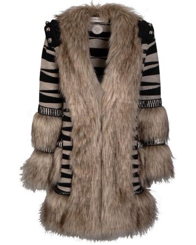 Brown and White Coats for Women | Lyst